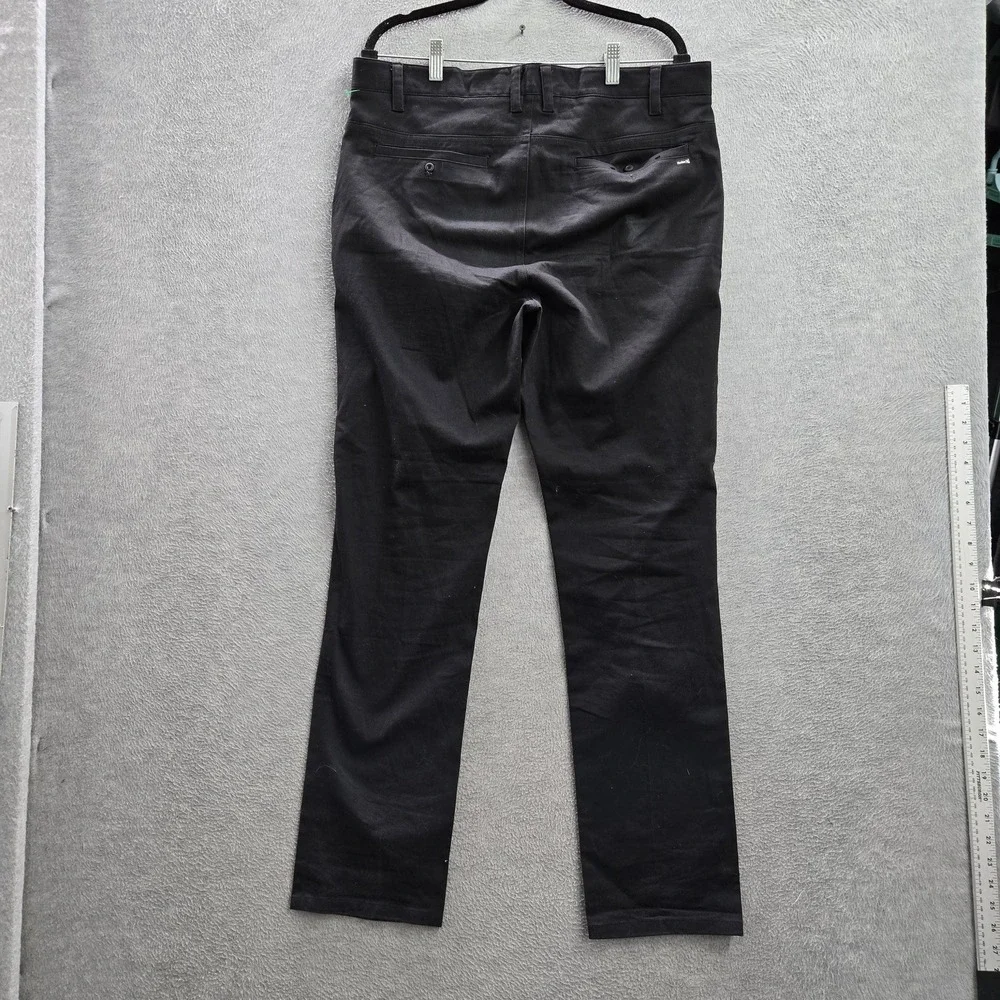 Hurley Men Pants 34 Black Chino BV1696 Casual Button 31